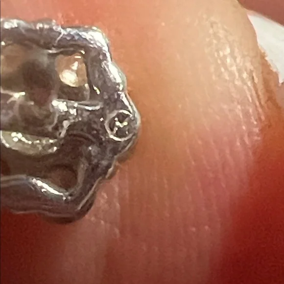 Diamond Cluster Stud Earrings - 14k White Gold - Picture 4 of 5